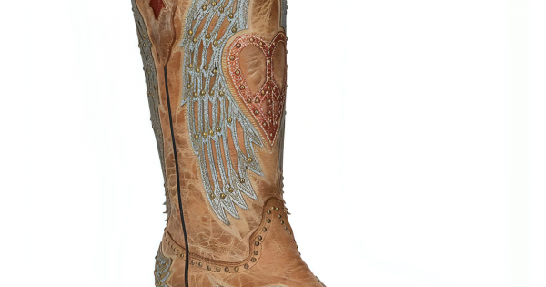 Corral heart angel wing store cowgirl boots square toe